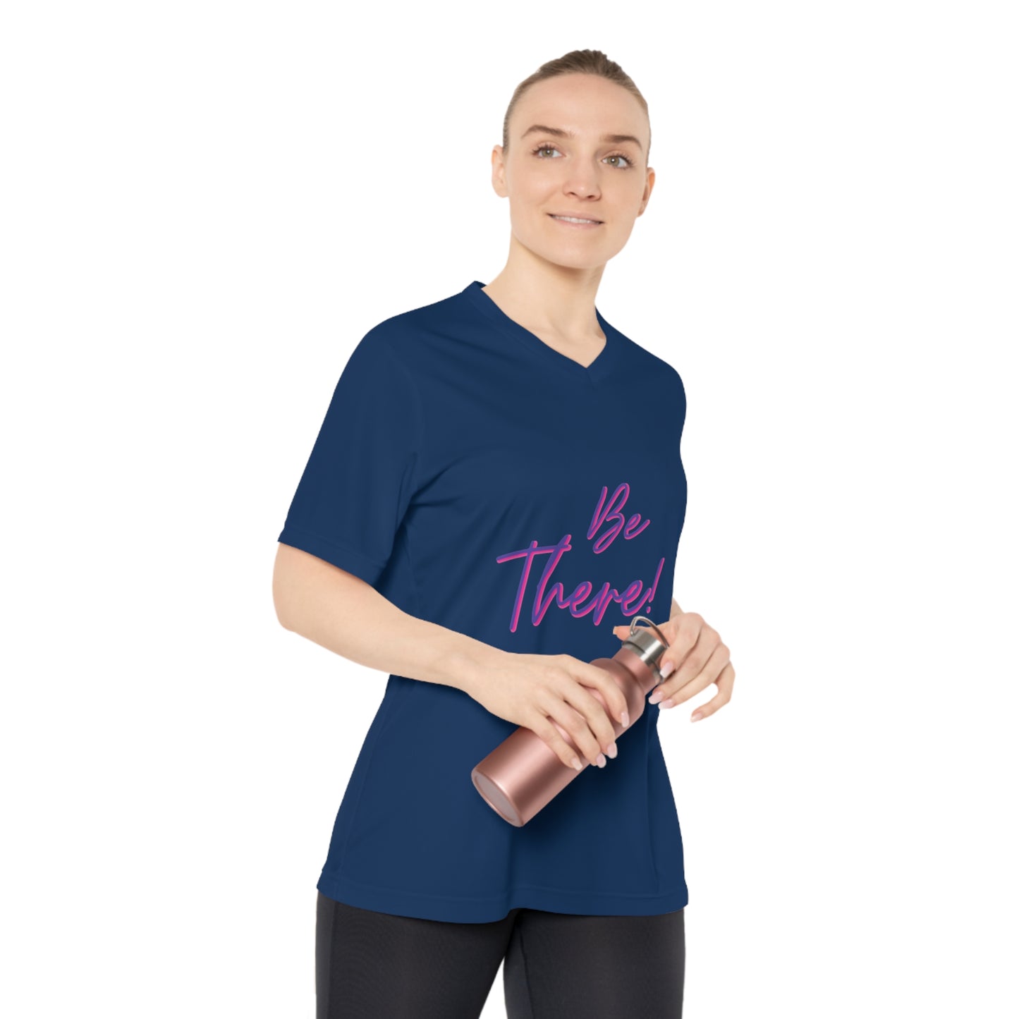 Be There! Show Up!- Women's Performance V-Neck T-Shirt