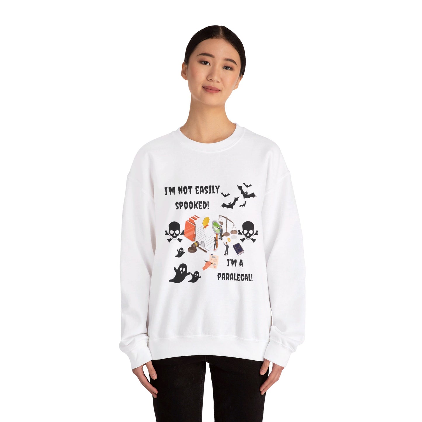 I'm not easily spooked! I'm a paralegal! -Unisex Heavy Blend™ Crewneck Sweatshirt