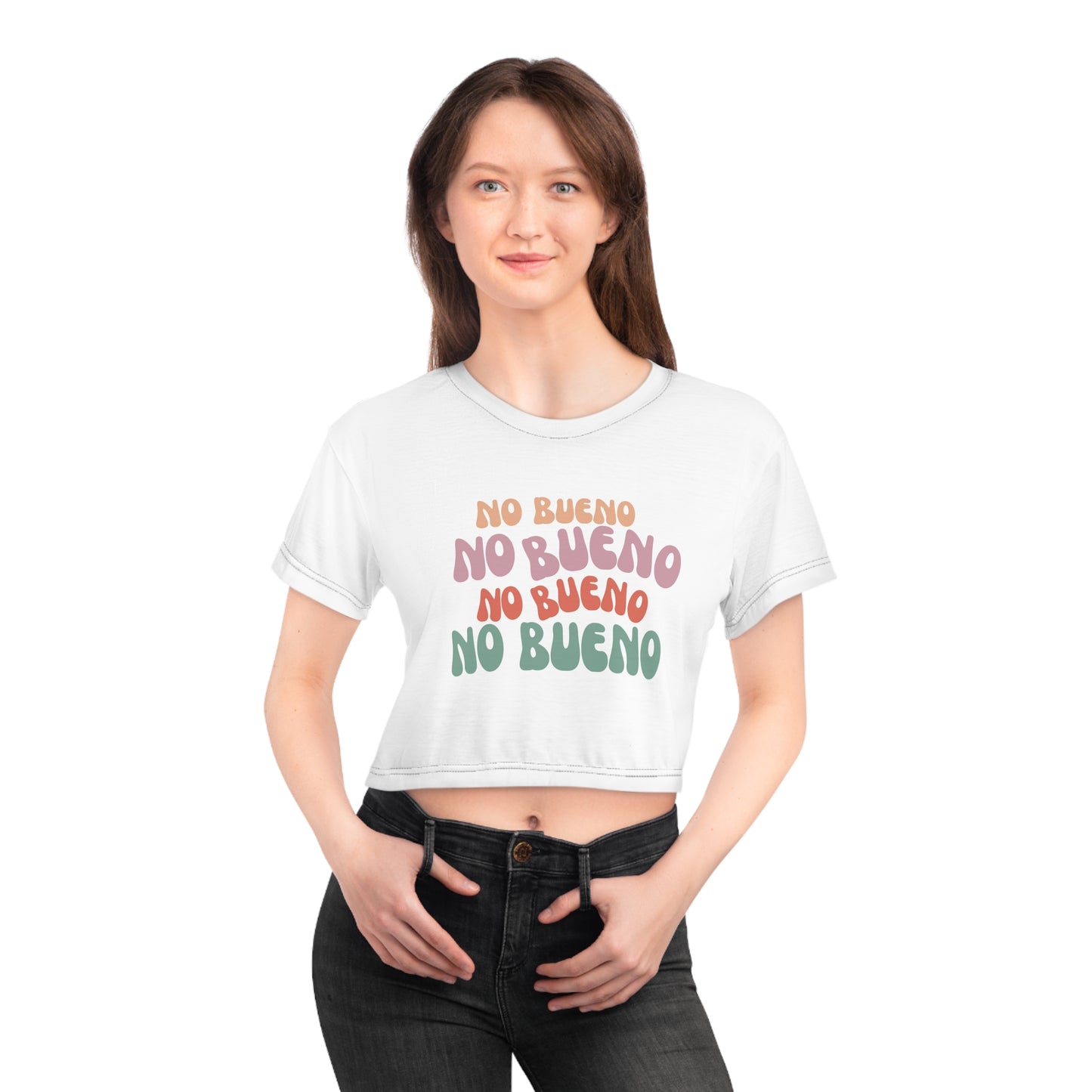 No Bueno- Crop Tee (AOP)