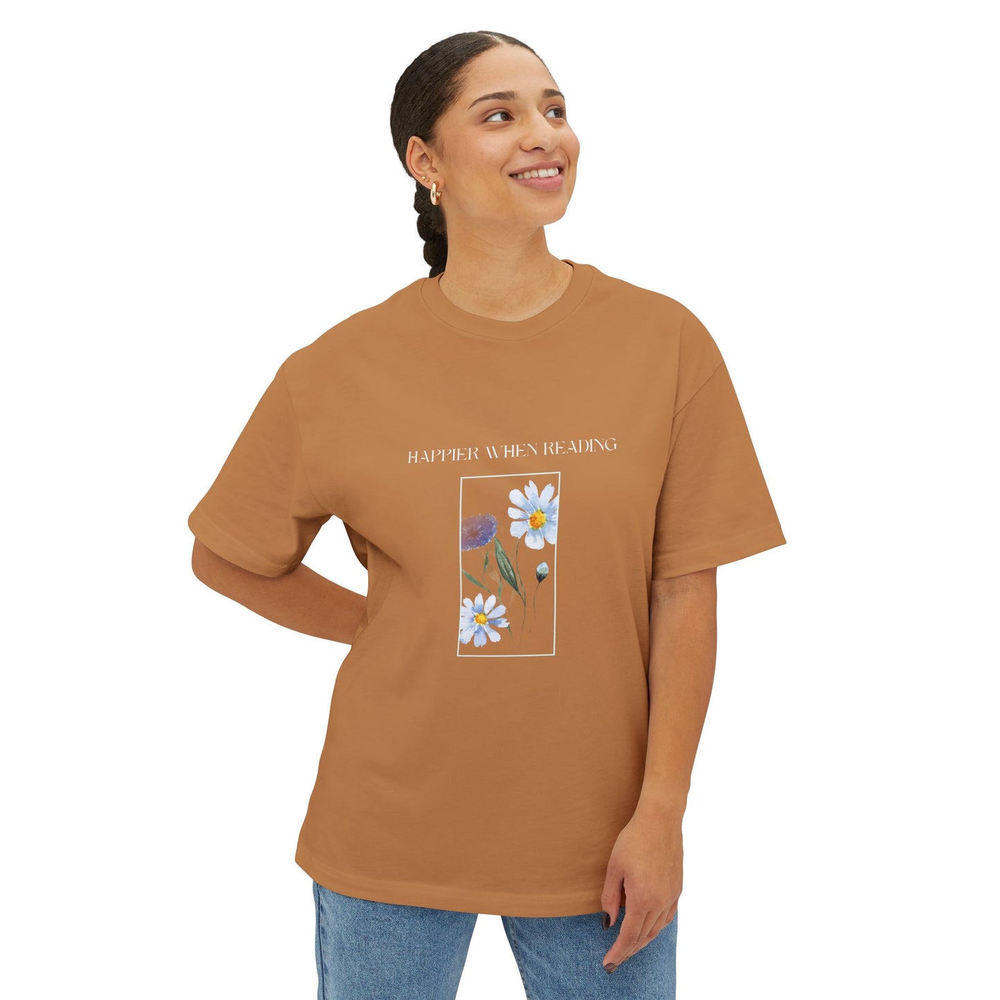 Happier Reading Unisex Oversized Boxy Tee